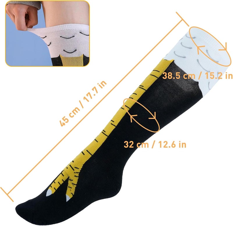 Nackiy Crazy Funny Chicken Feet Socks for Women Men, 3D Novelty Gag Gift Stocking Stuffers, White Elephant Gifts for Adults - Image 4